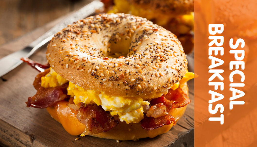 Special Brekkie: Bacon & Eggs Bagels